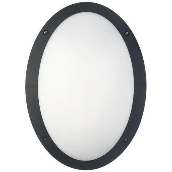 BULKHEAD LED 12W 4000K 800LM IP66 BLACK OVAL, Ideal Electrical Catalogue Light Fittings Ceiling Wall Lighting Ceiling Wall Luminaire - Construction Supplies Australia