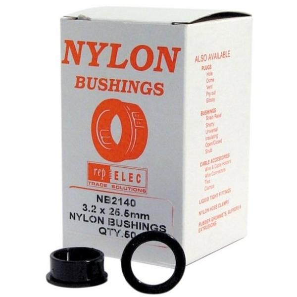 Nylon Snap Bushings 3.2 X 25.5mm Black Bush, Ideal Electrical Catalogue Wiring Accessories Cable Connector Cable Entry Sleeve - Construction Supplies Australia
