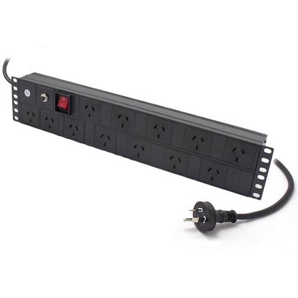2RU Basic 12 Port PDU (12) 3 Pin Aus GPO Output, Ideal Electrical Catalogue Data Communications Cabinets Enclosures Power Rail - Construction Supplies Australia