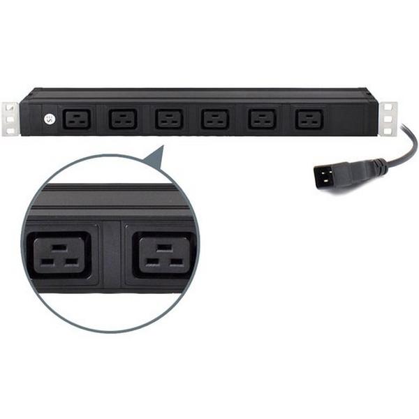 1RU BASIC 6 PORT IEC PDU, (6) IEC C19 OUTPUT + (1, Ideal Electrical Catalogue Power Distribution Devices For Distribution Boards Components For Wiring Cable Entry Cable Fixing Enclosure Cabinet - Construction Supplies Australia