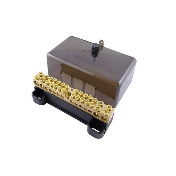 Ln14 Link Neutral Brass 110A500V AC Black 14 Hole, Ideal Electrical Catalogue Power Distribution Busbar Busbar - Construction Supplies Australia