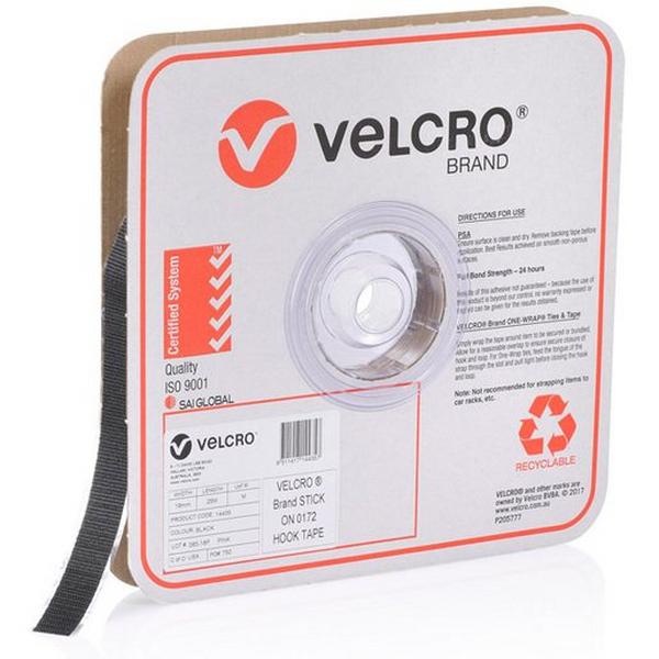 Velcro Hook Ps 0172 Black 19mm X 25M Roll, Ideal Electrical Catalogue Hardware Tape Hook And Loop Fastener - Construction Supplies Australia