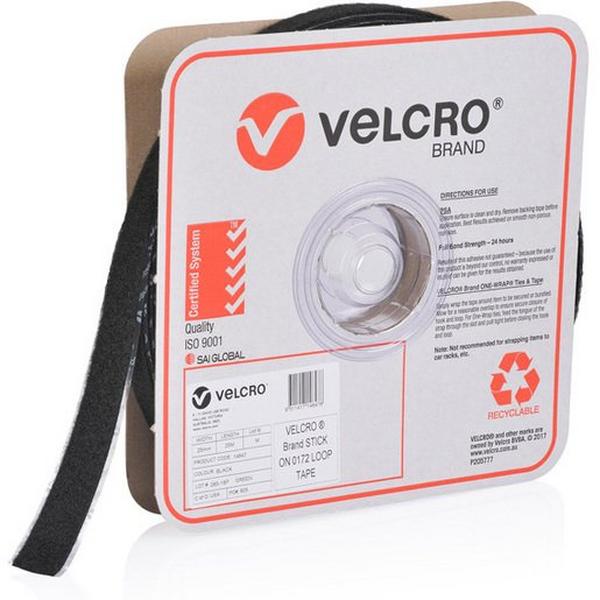 Velcro Loop Ps 0172 Black 25mm X 25M Roll, Ideal Electrical Catalogue Hardware Tape Hook And Loop Fastener - Construction Supplies Australia