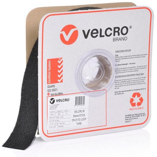 VELCRO LOOP, PS 0172 BLACK 50MM X 25M ROLL, Ideal Electrical Catalogue Hardware Tape Adhesive Tape - Construction Supplies Australia