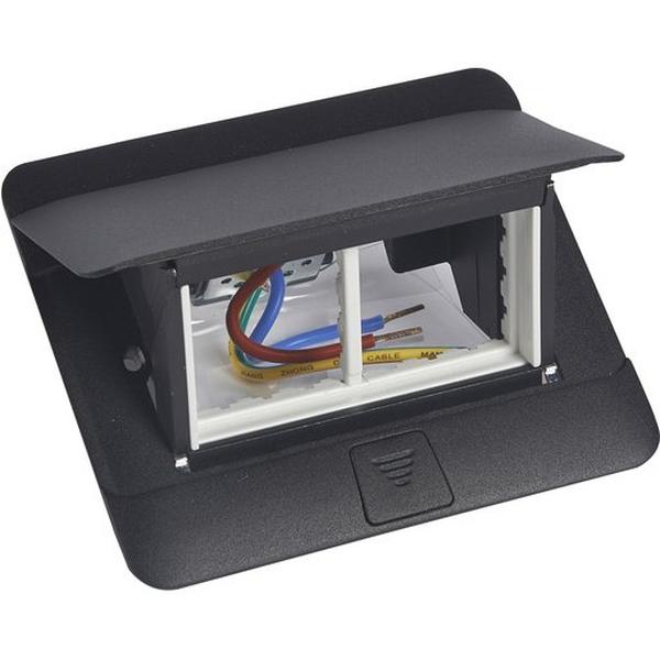 4 Module Pop Up Floor Boxmatt Black, Ideal Electrical Catalogue Cable Management Floor System Junction Box Insert For Subfloor Installation - Construction Supplies Australia