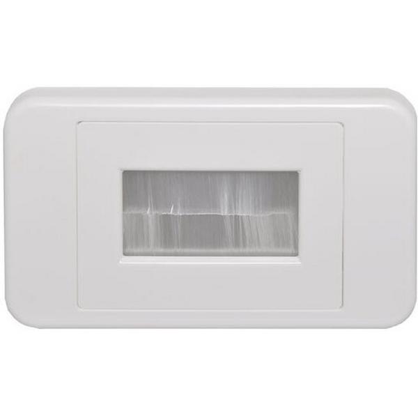 Brush Cable Entry Wall Plate White, Ideal Electrical Catalogue Switches Plugs Sockets Switches Grid Cover Plate - Construction Supplies Australia