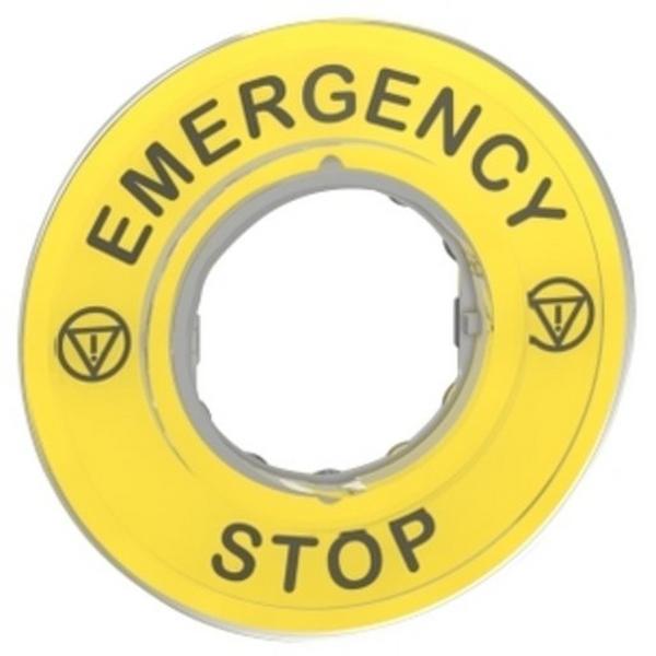 E/Stop Round Legend Dia60, Ideal Electrical Catalogue Industrial Push Button Text Plate For Command Devices - Construction Supplies Australia