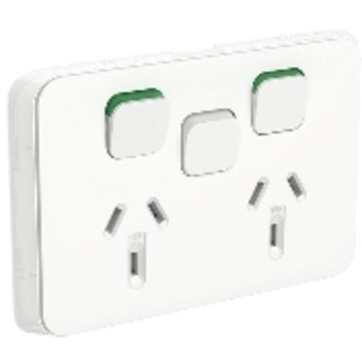 Clipsal 3025XA-VW | Power Point 10A Double Iconic Horizontal White ...