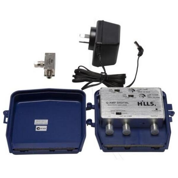 Q-Amp Digital UHF/VHF0-30/34Db With Power Supply 4G Ready, Ideal Electrical Catalogue Av Security Detection Antennas Catv Amplifier - Construction Supplies Australia