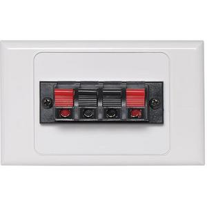 2CH DUAL SPRING TERM SPEAKER WALLPLATE