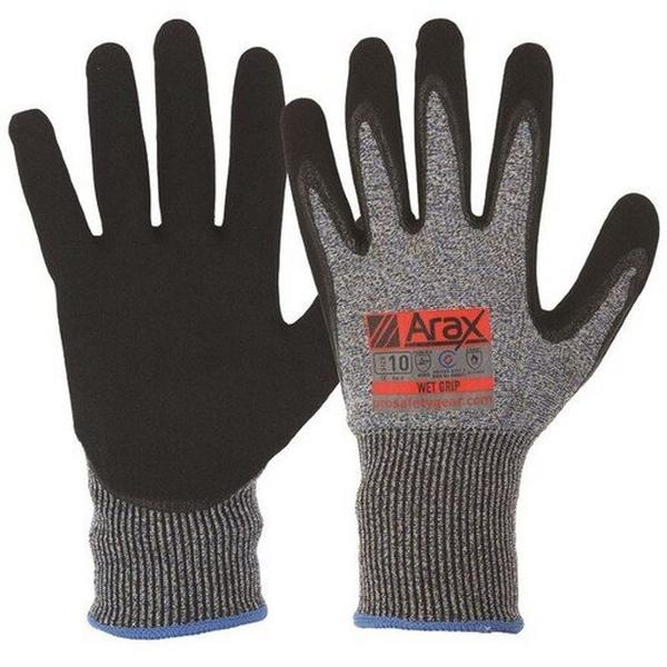 Gloves Arax Wet Grip Cut 5 Arax Liner With Nitrie Dip Palm Size 11, Ideal Electrical Catalogue Safety Personal Protection Protective Glove - Construction Supplies Australia