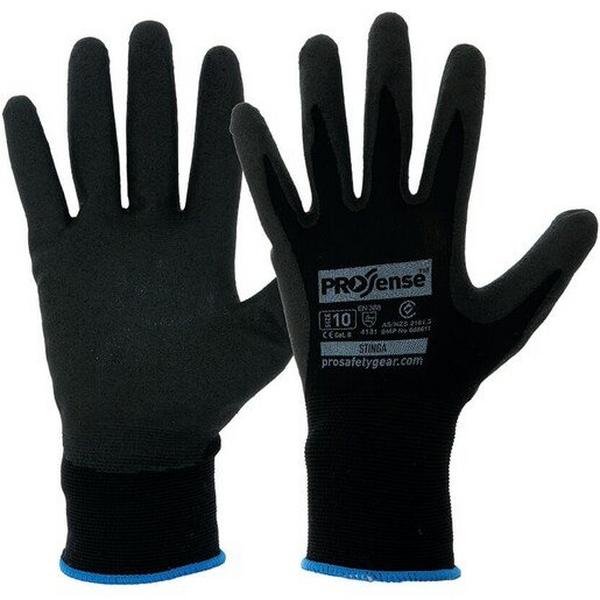 Gloves Stinga Black PVC Foam On Liner 9, Ideal Electrical Catalogue Safety Personal Protection Protective Glove - Construction Supplies Australia