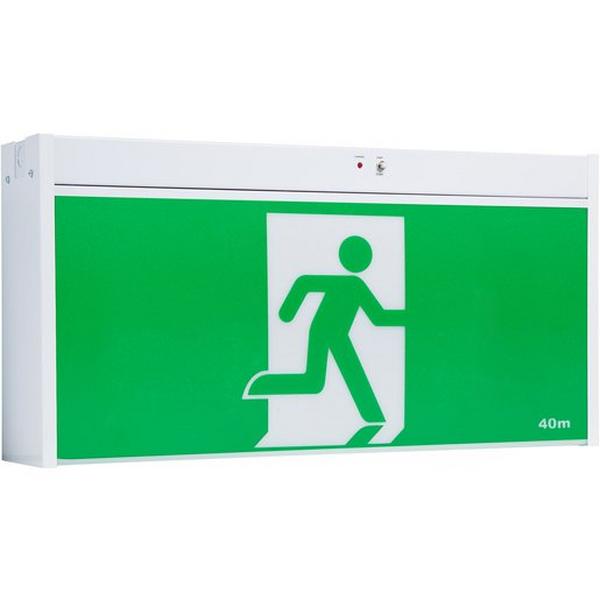 Exit LED Stainless Steel Picto Ceil Platinum Jumbo, Ideal Electrical Catalogue Light Fittings Emergency Exit Emergency Luminaire - Construction Supplies Australia