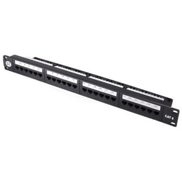 24 Port Cat6 Patch Panel 1RU UTP- Inc Cable Management Bar, Ideal Electrical Catalogue Data Communications Copper Patch Panel Copper Twisted Pair - Construction Supplies Australia