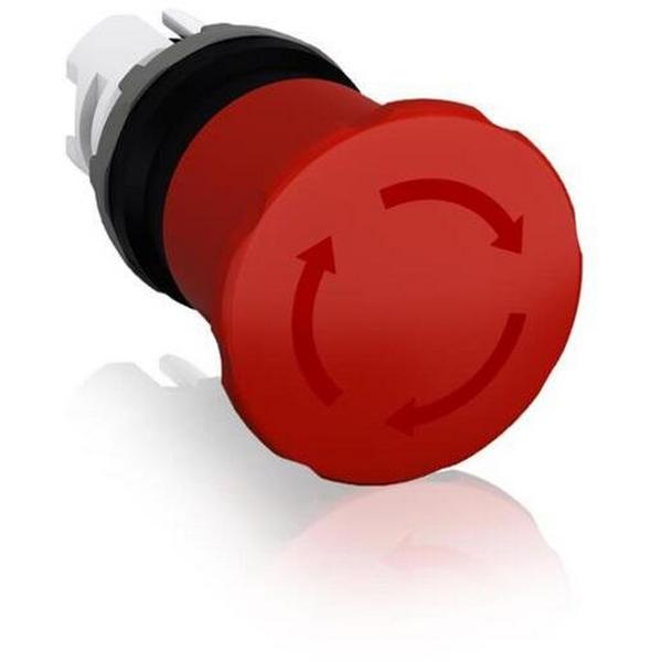E/Stop 40mm Mushroom Twist, Ideal Electrical Catalogue Industrial Push Button Front Element For Mushroom Push Button - Construction Supplies Australia