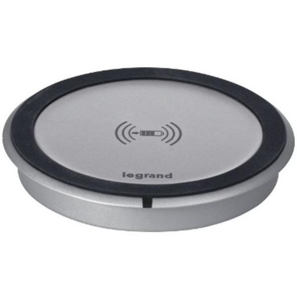 Wireless Charging Pad For Desk/Furniture 80mm Cutout Silver, Ideal Electrical Catalogue Electrical Appliances Batteries Battery Charger - Construction Supplies Australia