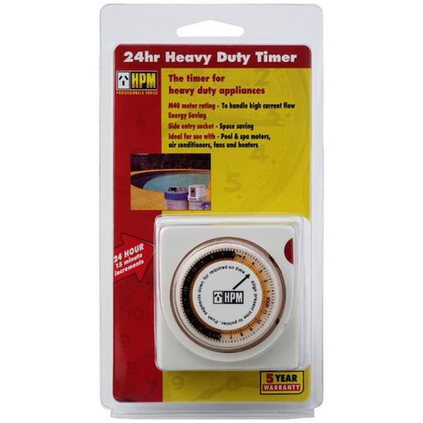 24 Hour Heavy Duty Timer M40 Rated 15 Min Increment Double Pole, Ideal Electrical Catalogue Switches Plugs Sockets Switches Timer For Domestic Switching Devices - Construction Supplies Australia