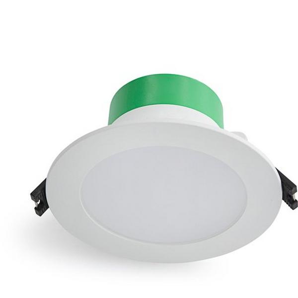 Downlight LED 8W Tri Colour IP44 Dimmable 90mm White Flush, Ideal Electrical Catalogue Light Fittings Downlight Downlight Spot Floodlight - Construction Supplies Australia