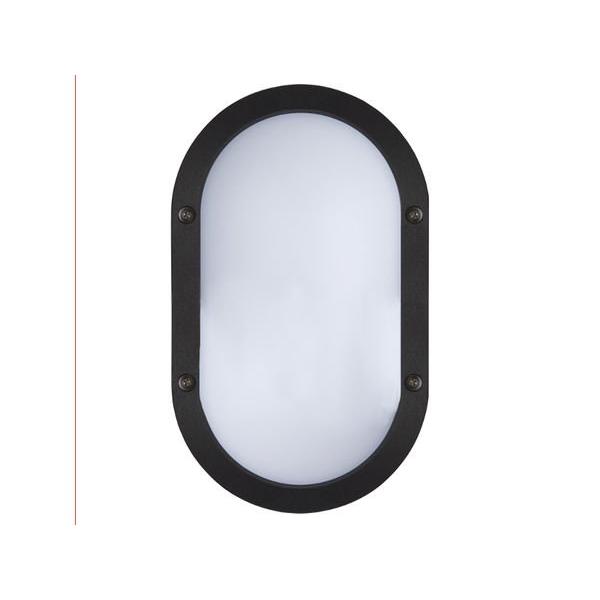 BUNKER LED 7W 4K 485LM IP65 OVAL BLACK OVALIA, Ideal Electrical Catalogue Light Fittings Ceiling Wall Lighting Ceiling Wall Luminaire - Construction Supplies Australia