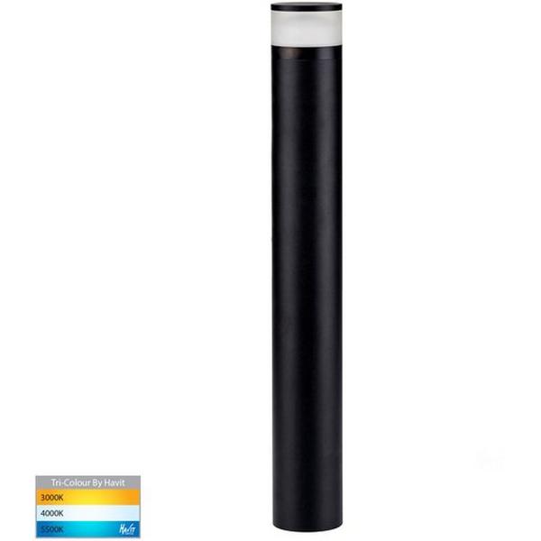 Bollard LED 24W Tri Colour 240V IP65 1000mm Black Highlite, Ideal Electrical Catalogue Light Fittings Bollard Luminaire Bollard - Construction Supplies Australia