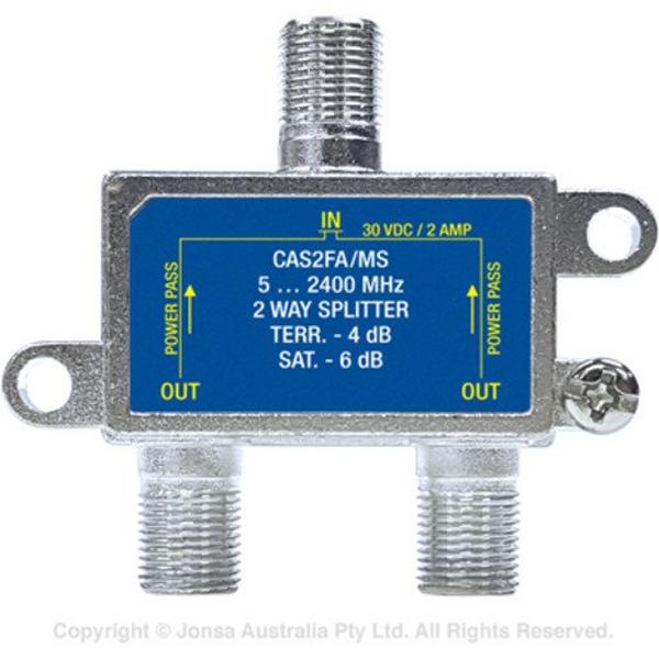 Splitter 2Way F Type 5 2400Mhz Poly Propylene 2A, Ideal Electrical Catalogue Av Security Detection Antennas Tap Off And Distributor - Construction Supplies Australia
