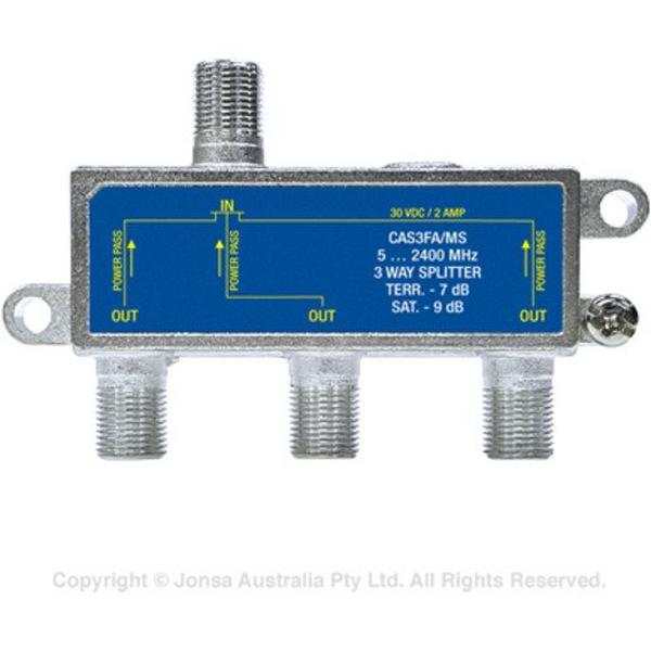 Splitter 3Way F Type 5 2400Mhz Poly Propylene 2A, Ideal Electrical Catalogue Av Security Detection Antennas Tap Off And Distributor - Construction Supplies Australia