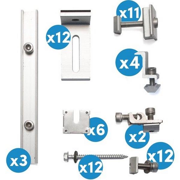 Hop Tin Mounting Kits 1.5kW, Ideal Electrical Catalogue Energy Management Solar Mounting Systems Solar Roof Mounting Components - Construction Supplies Australia