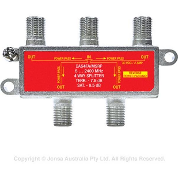 Splitter 4Way F Type 5...2400Mhz Rpp 2A, Ideal Electrical Catalogue Av Security Detection Antennas Tap Off And Distributor - Construction Supplies Australia