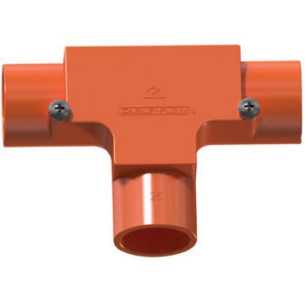 32mm Inspection Tee (Orange) Bep, Ideal Electrical Catalogue Cable Management Conduit Rigid Tee - Construction Supplies Australia