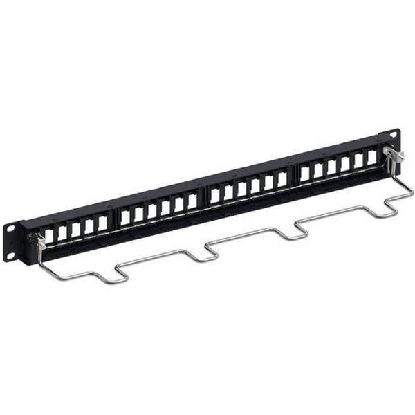 24 Port Stp Patch Panel 19" - 1RU Includes Rear Management, Ideal Electrical Catalogue Data Communications Copper Patch Panel Copper Twisted Pair - Construction Supplies Australia