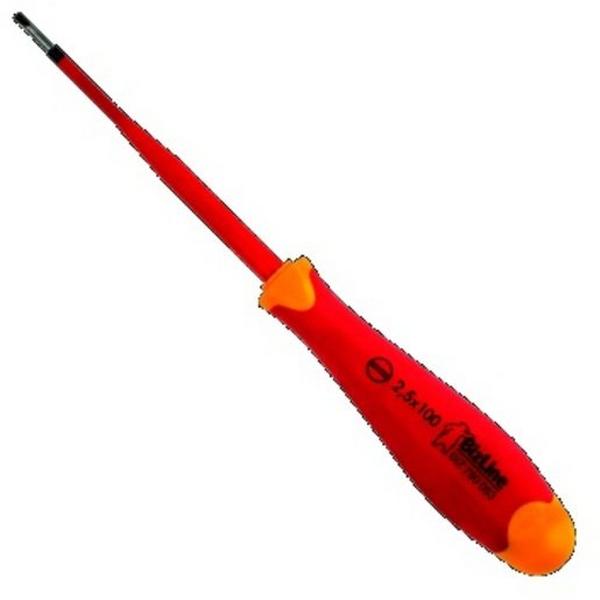 Screwdriver I-Slim Slot 2.5X100 1000V, Ideal Electrical Catalogue Tools Instrumentation Hand Tools Screwdriver For Slot Head Screws - Construction Supplies Australia