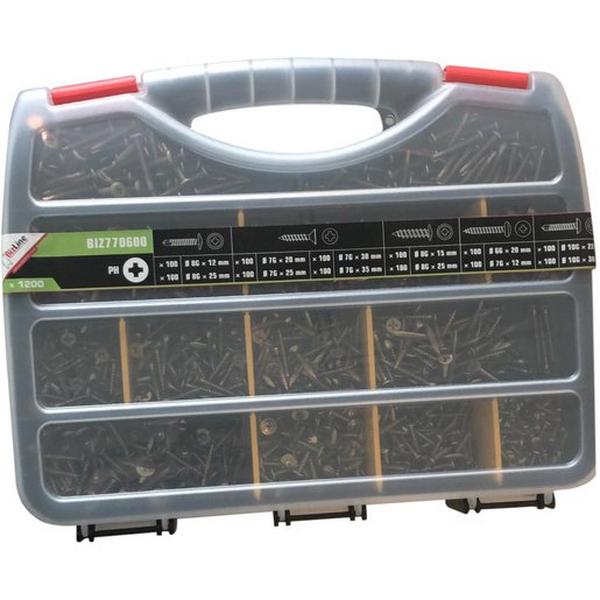 Screw Kit Tackle Box Self Drilling Assorted 1200 Pieces, Ideal Electrical Catalogue Hardware Screws Screw Assortment Box - Construction Supplies Australia