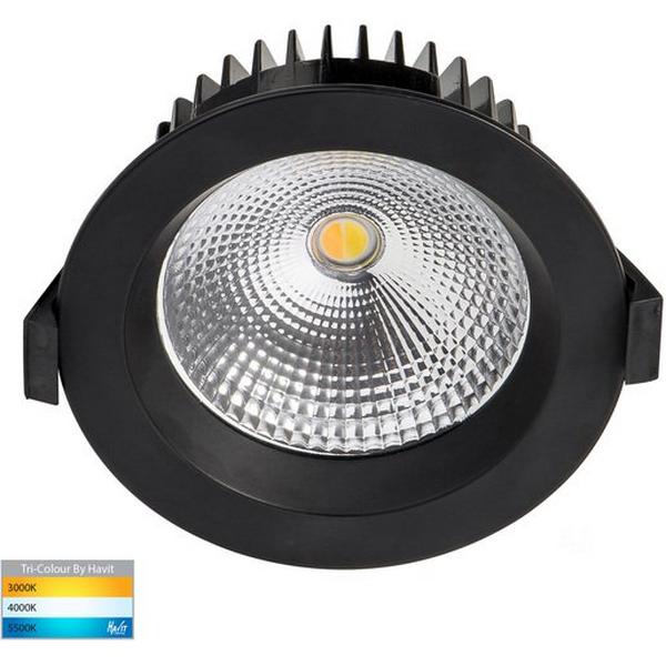 Downlight LED 12W Tri Colour 980Lm IP54 Dim 90mm Black Ora, Ideal Electrical Catalogue Light Fittings Downlight Downlight Spot Floodlight - Construction Supplies Australia