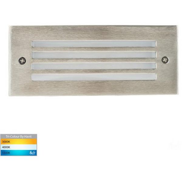 Bricklight LED 3W Tri Colour 12V DC 316 Stainless Steel Grill Rec Bata, Ideal Electrical Catalogue Light Fittings Ceiling Wall Lighting Ceiling Wall Luminaire - Construction Supplies Australia