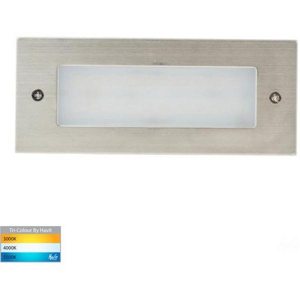 Bricklight LED 3W Tri Colour 12V DC 316 Stainless Steel Plain Rec Bata, Ideal Electrical Catalogue Light Fittings Ceiling Wall Lighting Ceiling Wall Luminaire - Construction Supplies Australia