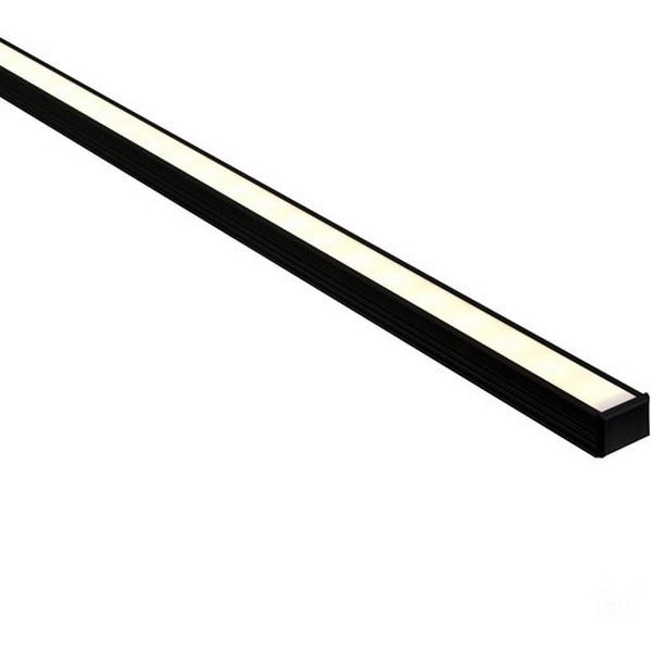 Black Shallow Square Aluminium Profile With Standard Diffuser Kit /Metre, Ideal Electrical Catalogue Light Fittings Ceiling Wall Lighting Ceiling Wall Luminaire - Construction Supplies Australia