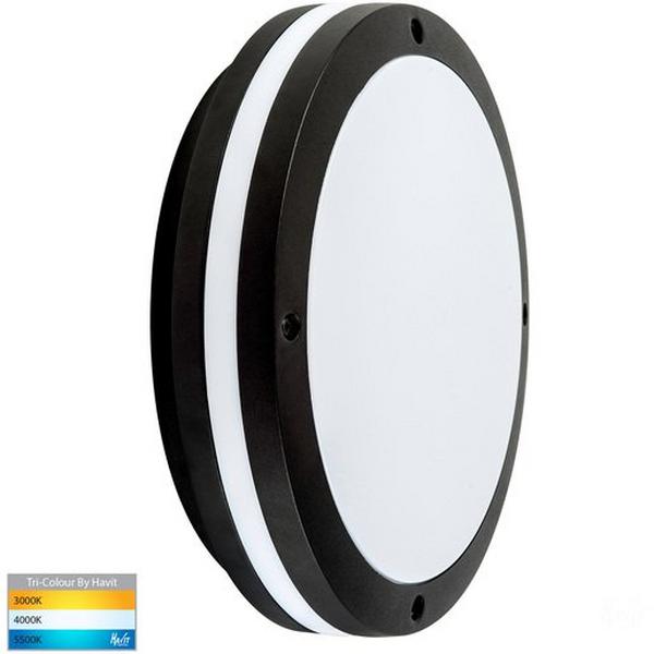 BUNKER LED 30W TRI COLOUR 240V ROUND POLY POWDER BLACK STOR, Ideal Electrical Catalogue Light Fittings Ceiling Wall Lighting Ceiling Wall Luminaire - Construction Supplies Australia