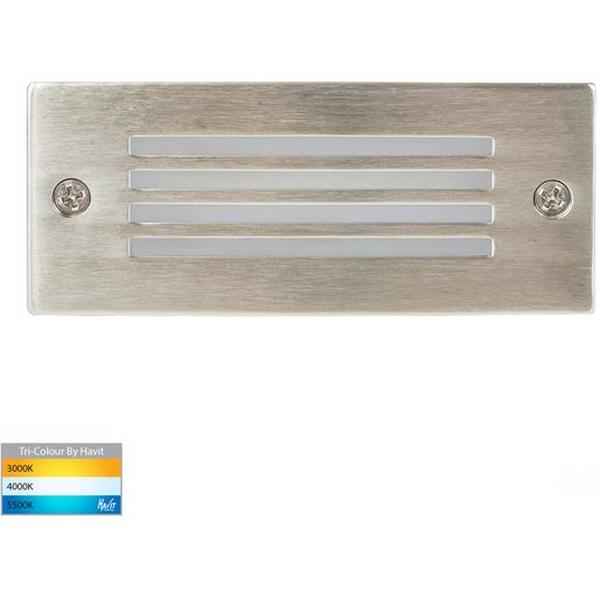 Bricklight LED 6W Tri Colour 12V DC 316 Stainless Steel Grill Rec Bata, Ideal Electrical Catalogue Light Fittings Ceiling Wall Lighting Ceiling Wall Luminaire - Construction Supplies Australia