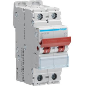 MCB 2P 6KA D-63A 2M RED TOGGLE