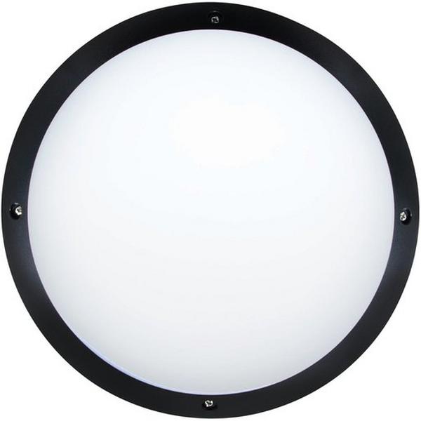 Bulkhead LED 12W IP66 Ik10 Round Black P/Carb Sirroco Ii, Ideal Electrical Catalogue Light Fittings Ceiling Wall Lighting Ceiling Wall Luminaire - Construction Supplies Australia