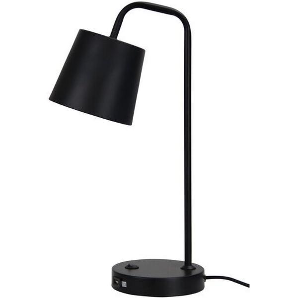 Desk Lamp E14 18Wmax USB Charging Socket Black Henk, Ideal Electrical Catalogue Light Fittings Table Lamp Table Luminaire - Construction Supplies Australia