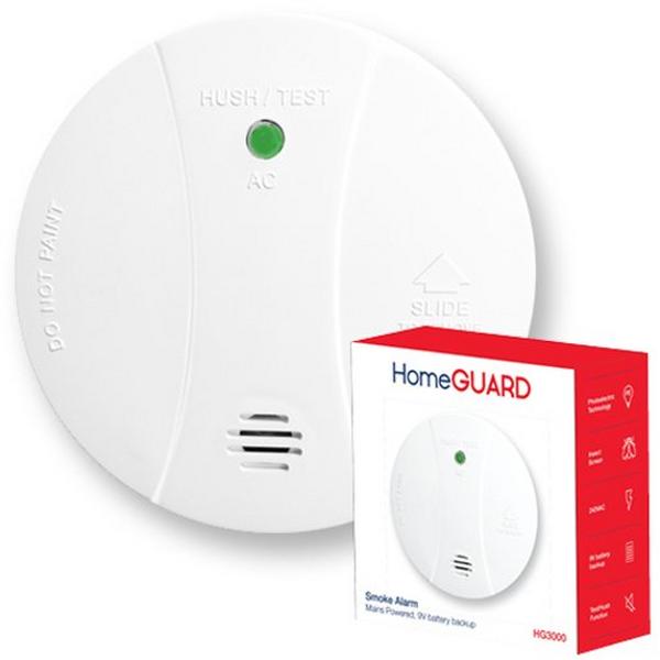 Smoke Alarm Homeguard Photoelectric 240V, Ideal Electrical Catalogue Av Security Detection Fire Gas Alarm Detection Fire Detector - Construction Supplies Australia