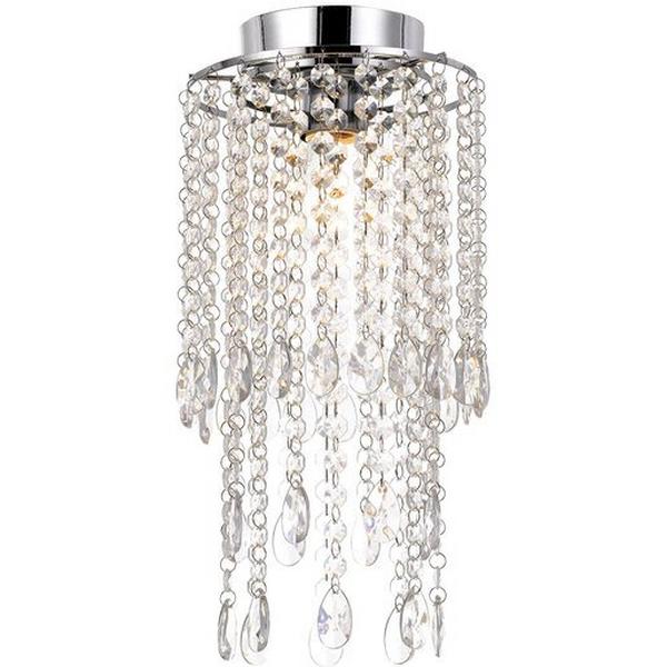 BATTEN FIX 60WMAX H360XD200MM CHRM/CLEAR ACRYLIC BEADS MAY, Ideal Electrical Catalogue Light Fittings Ceiling Wall Lighting Lamp Shade Batten Fix - Construction Supplies Australia