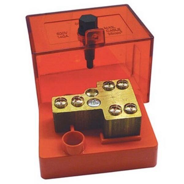 Active Link T Shape 140A 3 Hole Red Cover, Ideal Electrical Catalogue Power Distribution Busbar Busbar - Construction Supplies Australia