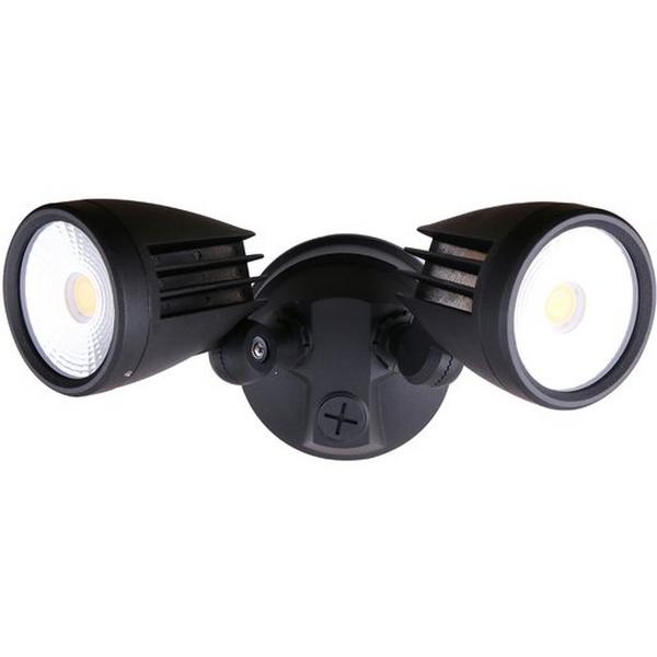 Floodlight LED 2X15W Tri Colour M/Black Fortress Ii, Ideal Electrical Catalogue Light Fittings Downlight Downlight Spot Floodlight - Construction Supplies Australia