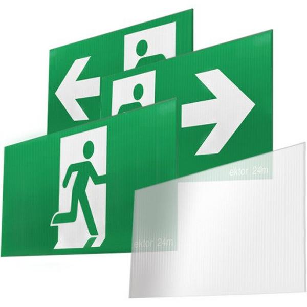 Decal Pack Wall+Ceiling White+Green 4Xdecal L-R-s Boxit, Ideal Electrical Catalogue Light Fittings Emergency Exit Pictogram For Emergency Luminaire - Construction Supplies Australia
