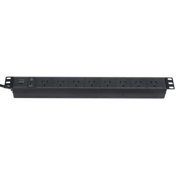 Sharkrack 8-Way Horizontal PDU 1RU Au With 10A Plug, Ideal Electrical Catalogue Data Communications Cabinets Enclosures Network Cabinet Accessories - Construction Supplies Australia