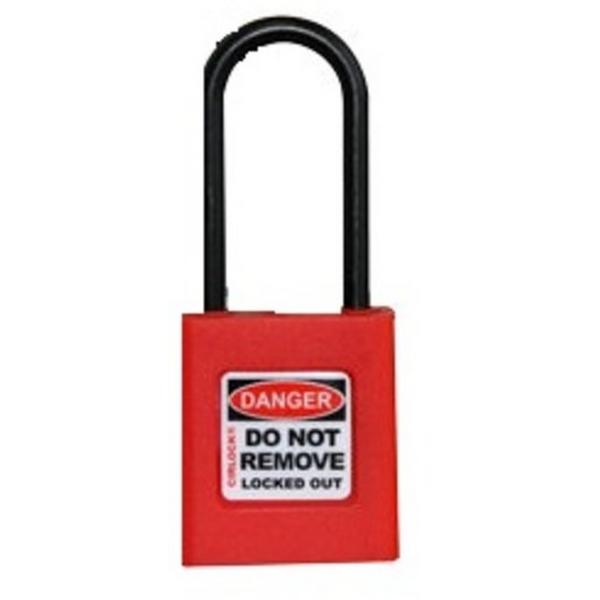 Lockout Safety Padlock Red Nylon Shackle 38mm X 5mm, Ideal Electrical Catalogue Safety Site Safety Padlock - Construction Supplies Australia