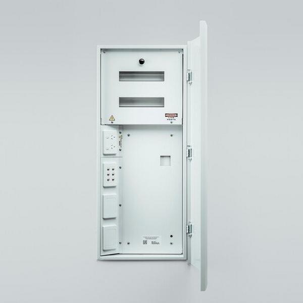 24 Pole Sub Board And Nbn Enclosure Combined Flush Mount White, Ideal Electrical Catalogue Industrial Enclosures Adaptable Boxes - Construction Supplies Australia