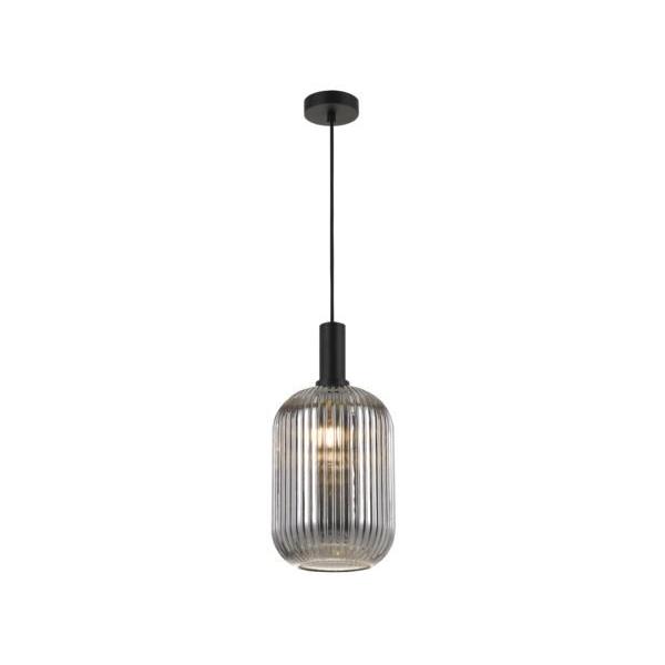 PENDANT E27 25WMAX H300XD200MM SMOKE /W BLACK BONURA 20, Ideal Electrical Catalogue Light Fittings Pendant Luminaire Pendant Luminaire - Construction Supplies Australia